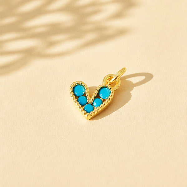 DIJE CORAZON AMORE TURQUESA