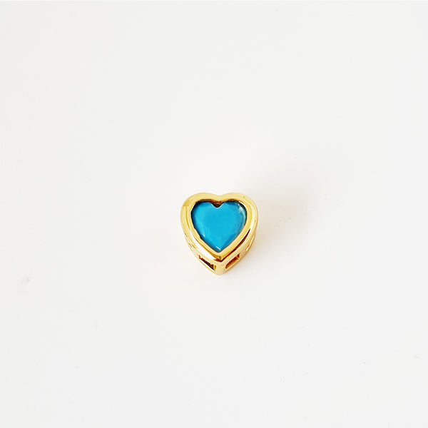 DIJE CORAZON SOLITAIRE TURQUESA