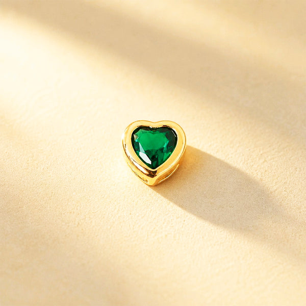 DIJE CORAZON SOLITAIRE VERDE