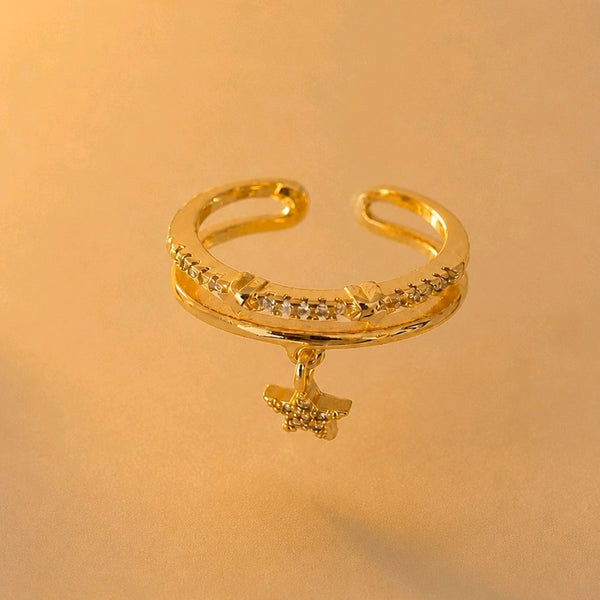 ANILLO AJUSTABLE ESTRELLA COLGANTE BRILLANTE