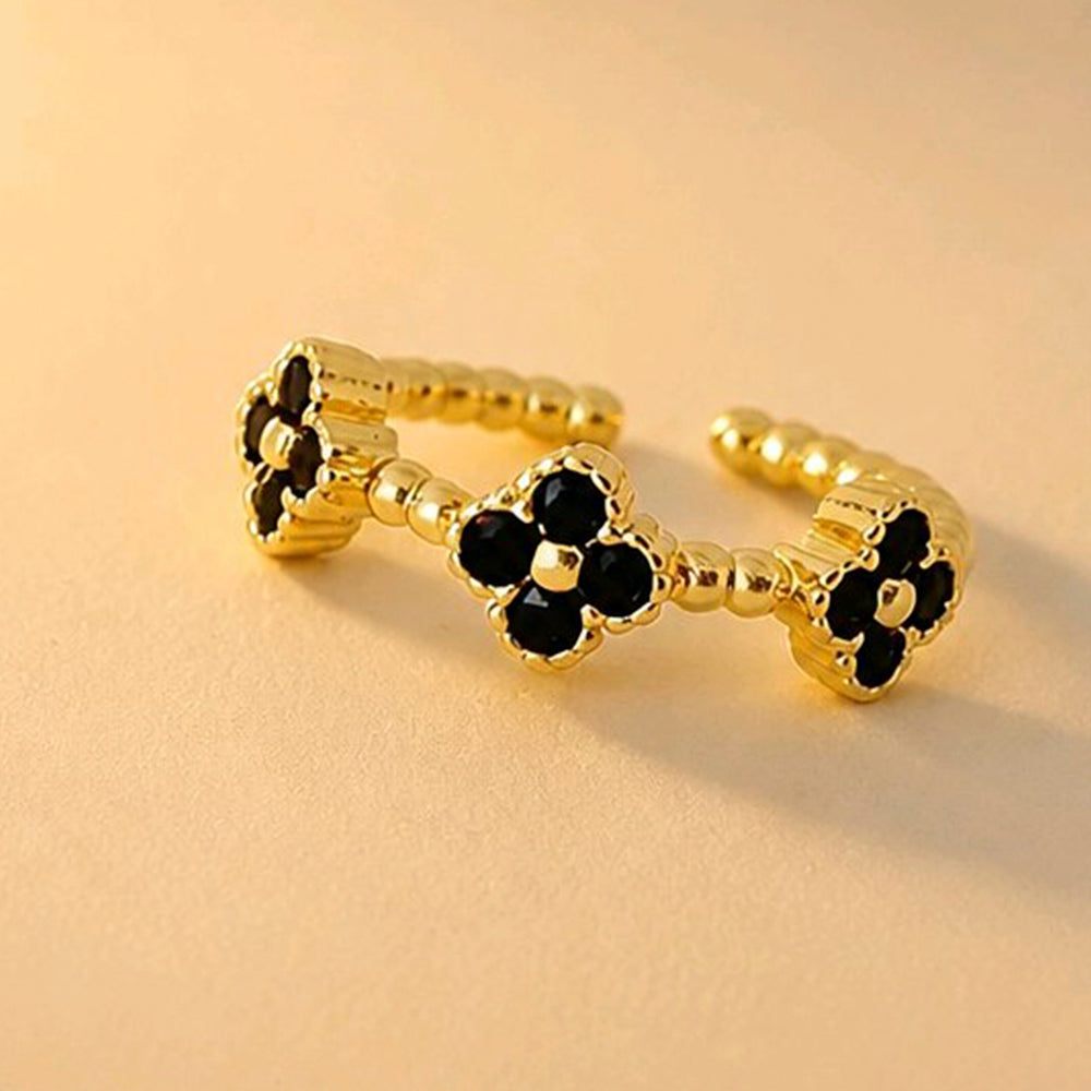 ANILLO TREBOLES NEGROS DIVINA