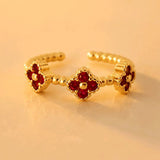 ANILLO TREBOLES ROJOS DIVINA