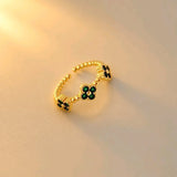 ANILLO TREBOLES VERDES DIVINA