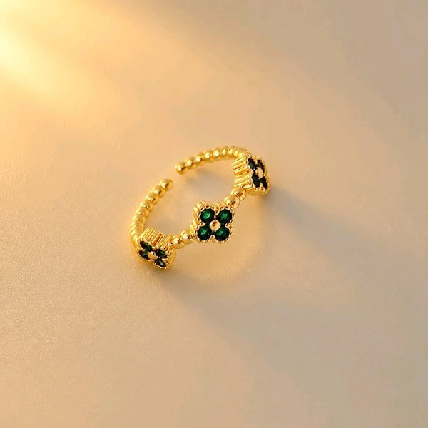 ANILLO TREBOLES VERDES DIVINA