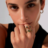ANILLO TREBOLES ROJOS DIVINA