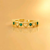 ANILLO CORAZONES VERDE