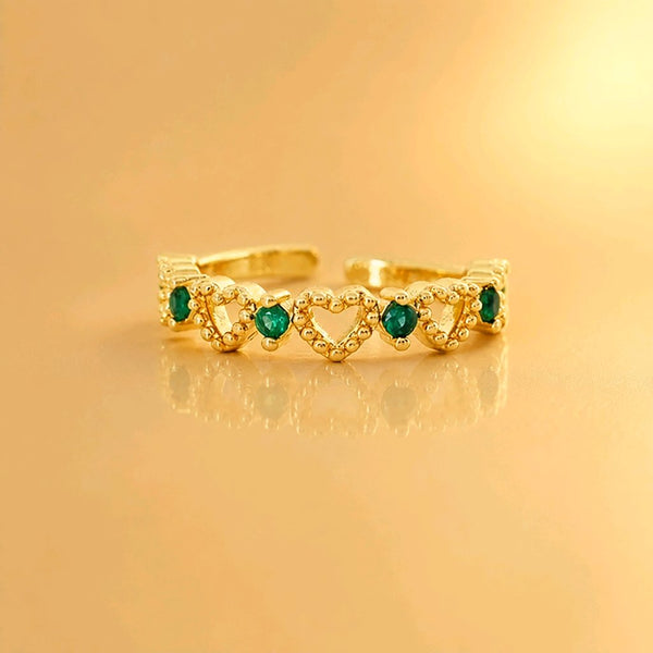 ANILLO CORAZONES VERDE