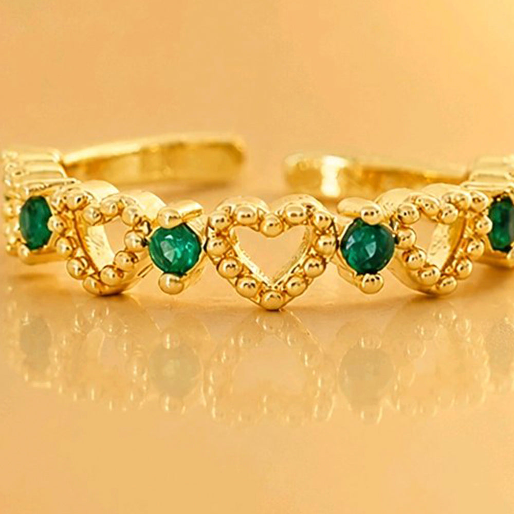 ANILLO CORAZONES VERDE