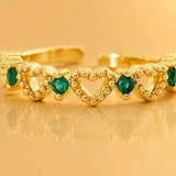 ANILLO CORAZONES VERDE