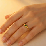 ANILLO SOLITAIRE VERDE