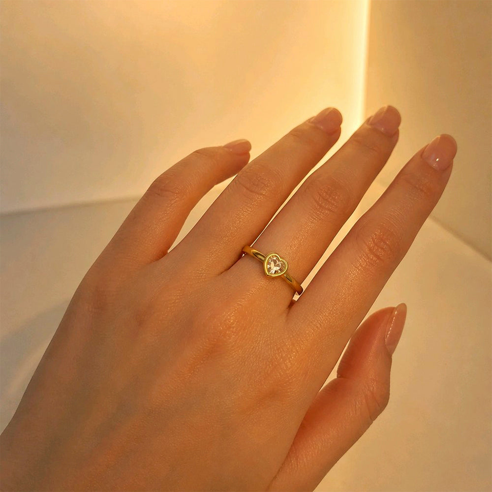 ANILLO CORAZON SOLITAIRE BRILLANTE
