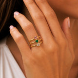 SET ANILLOS ZOLITAIRE CORAZON