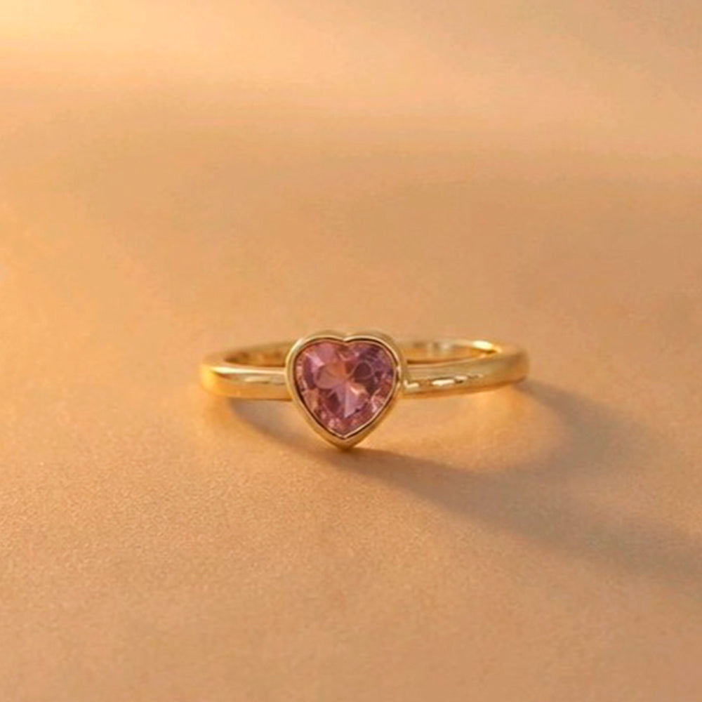 ANILLO CORAZON SOLITAIRE PALOROSA