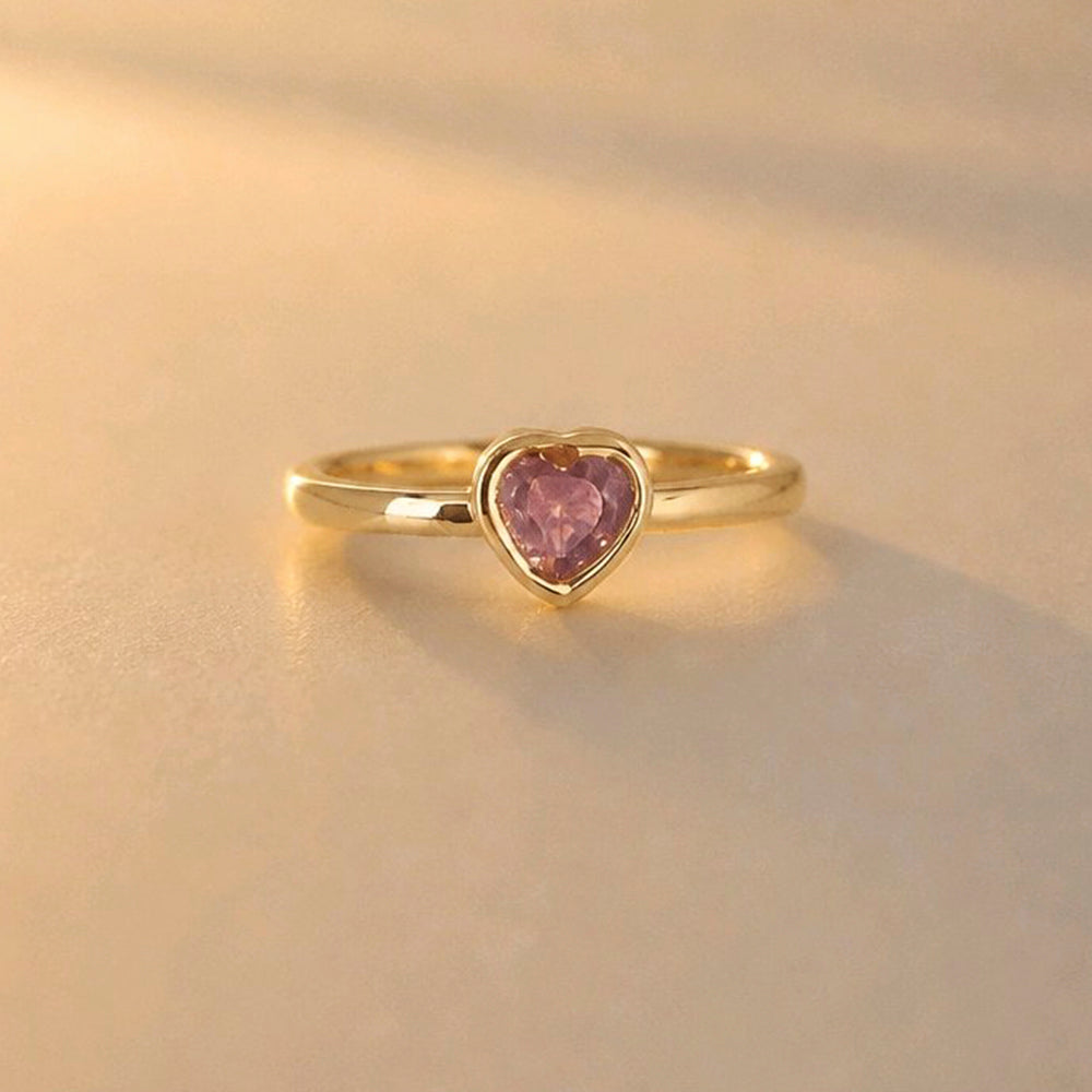 ANILLO CORAZON SOLITAIRE PALOROSA