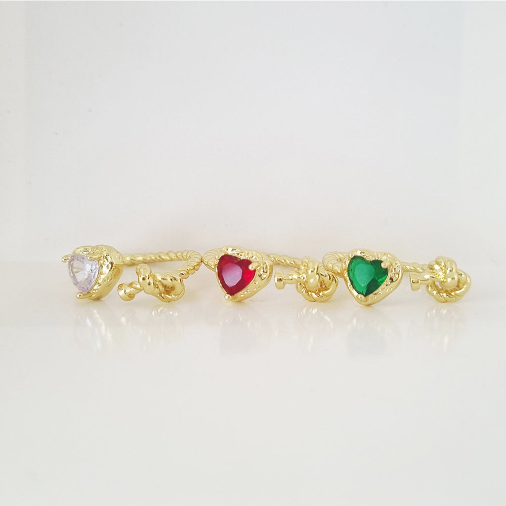 anillo corazon verde