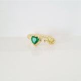 anillo corazon verde